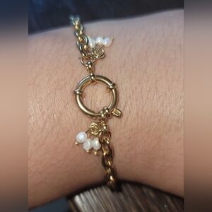 New! Bracelet With Fresh Water Pearls Accents